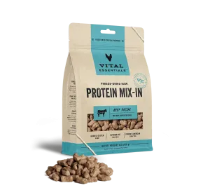 Vital Essentials Freeze Dried Raw Protein Mix-In Beef Recipe Mini Nibs Topper for Dogs (6 Oz)