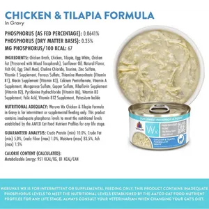 Weruva Cat WX Phos Focused Chicken & Tilapia in Gravy Canned Cat Food