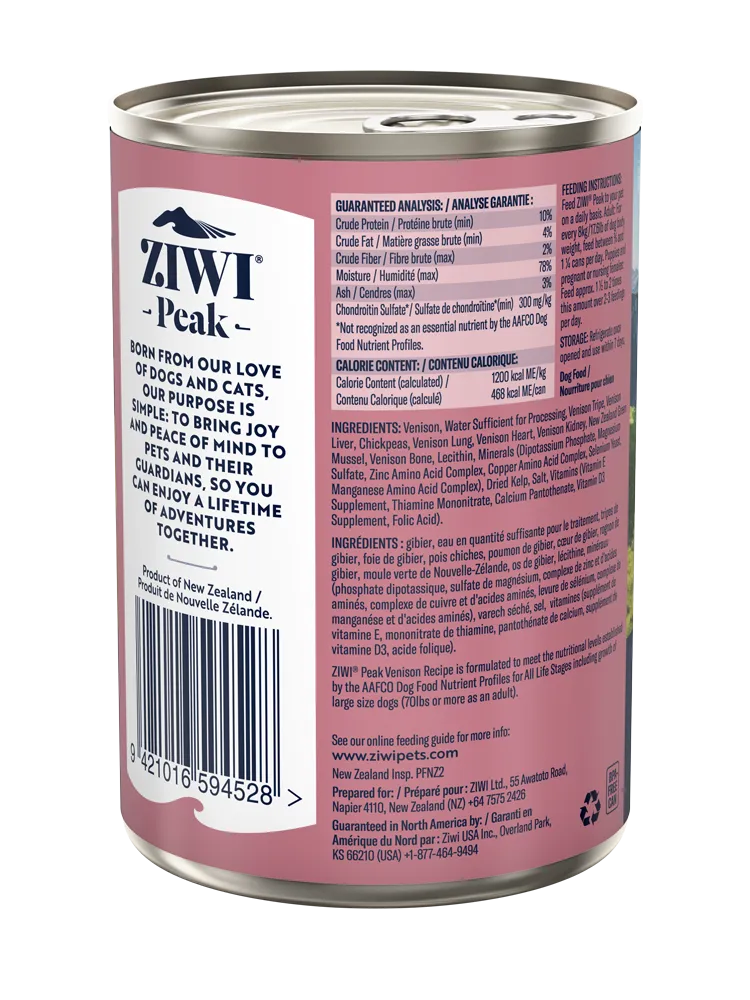 Ziwi Peak Dog Can Food Venison